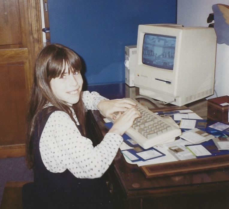 photo of me as a little kid at a computer.